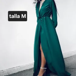 Vestido verde mangas largas