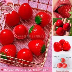 Bálsamo para labios en forma de fresa