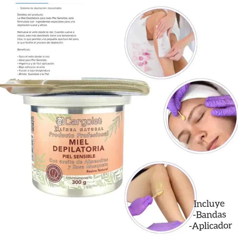 Cera para depilación a base de reciba natural 300gr 