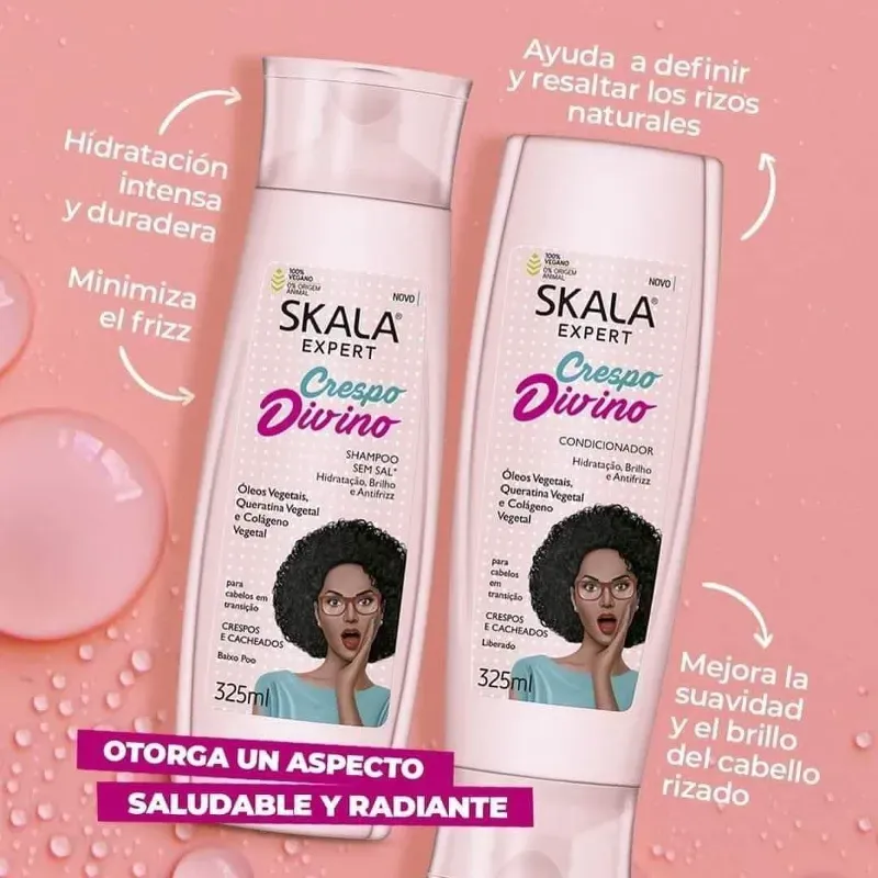 🌸Combo de champú y acondicionador d skala *CRESPO DIVINO* 325ml