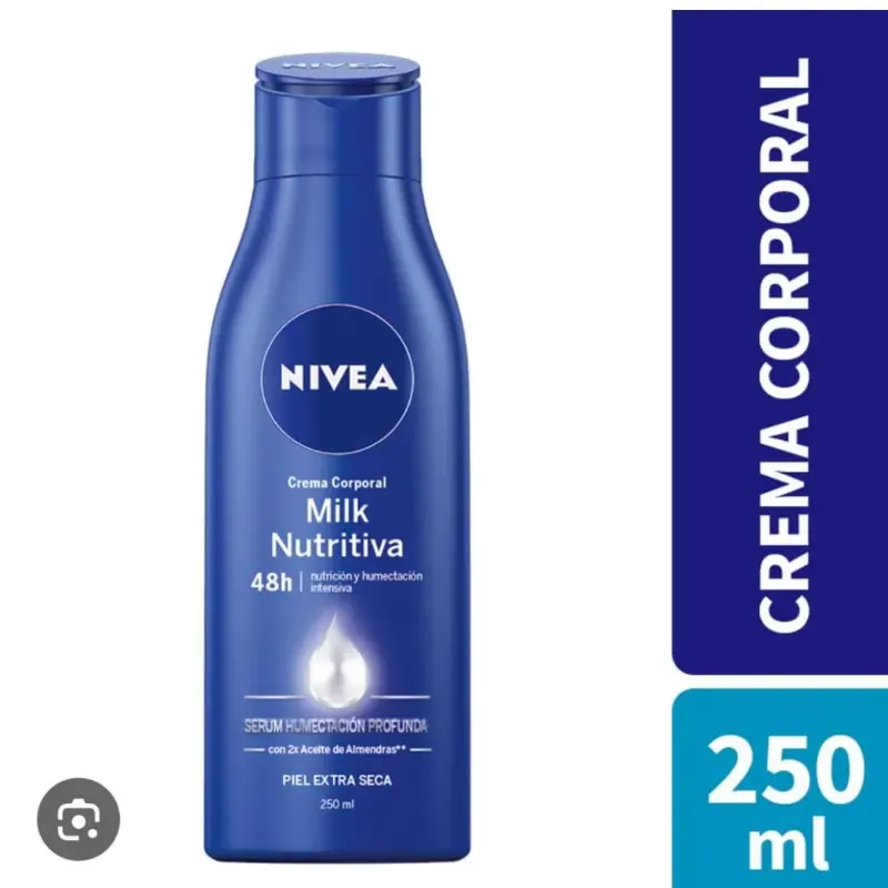 Crema corporal Nivea Milk Nutritiva  250ml 