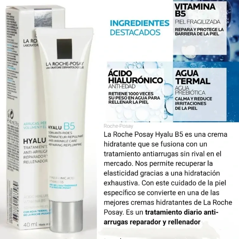 Crema facial con ácido hialurónico La Roche Posay