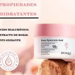 Crema facial de rosas y ácido hialurónico BIOAQUA 