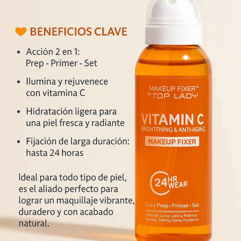 ✨ Fijador de Maquillaje TOP LADY con Vitamina C