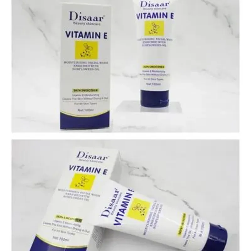 Limpiador Facial Hidratante con Vitamina E de Disaar Beauty, enriquecido con aceite de girasol. 