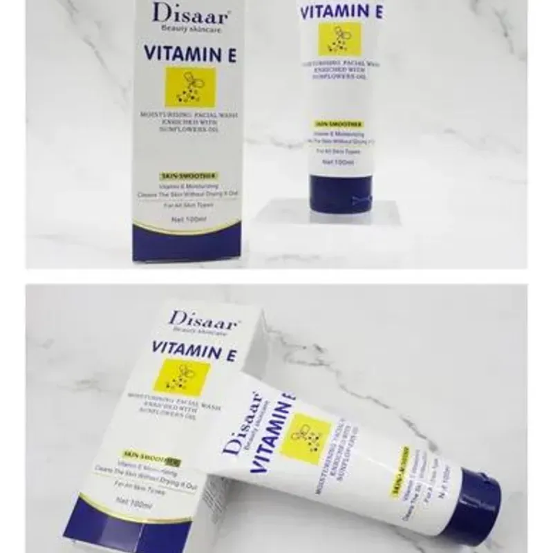 Limpiador Facial Hidratante con Vitamina E de Disaar Beauty, enriquecido con aceite de girasol. 