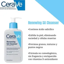 Limpiador No comedogénico de CeraVe con ácido salicílico y ceramidas.    237ml.