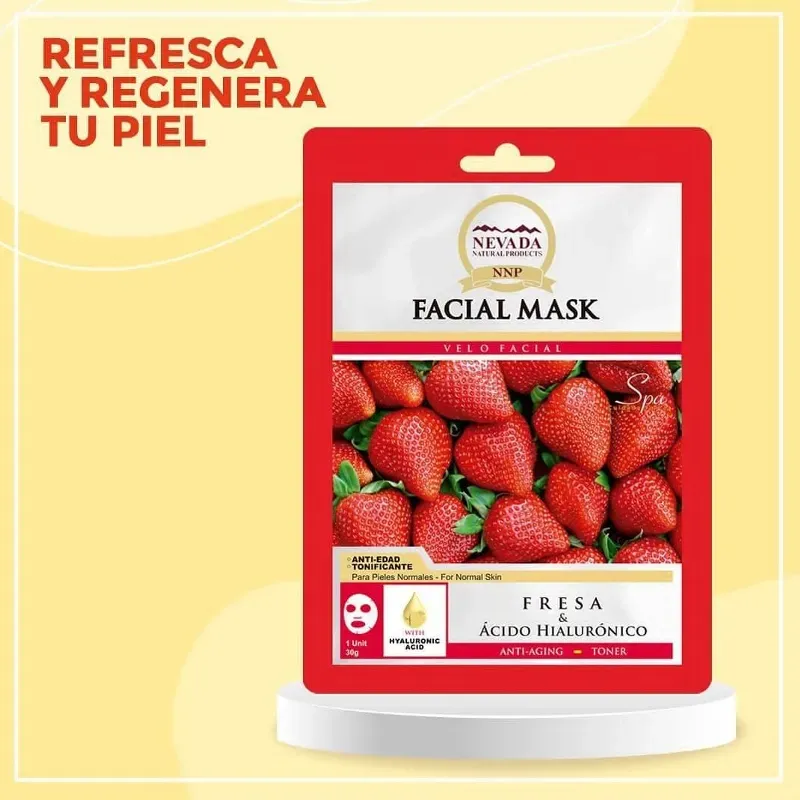 Mascarilla facial velo de fresa | Nevada