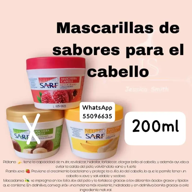 Mascarillas de sabores para el cabello 200ml