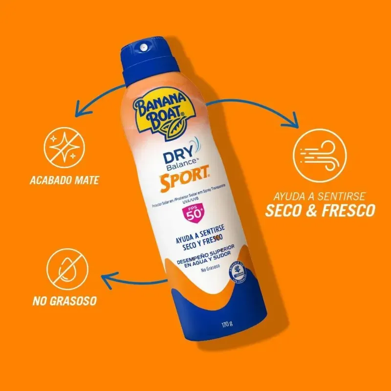 🌼Protector Solar Banana Boat Dry Balance Sport En Spray Continuo Fps 50+ X 170g