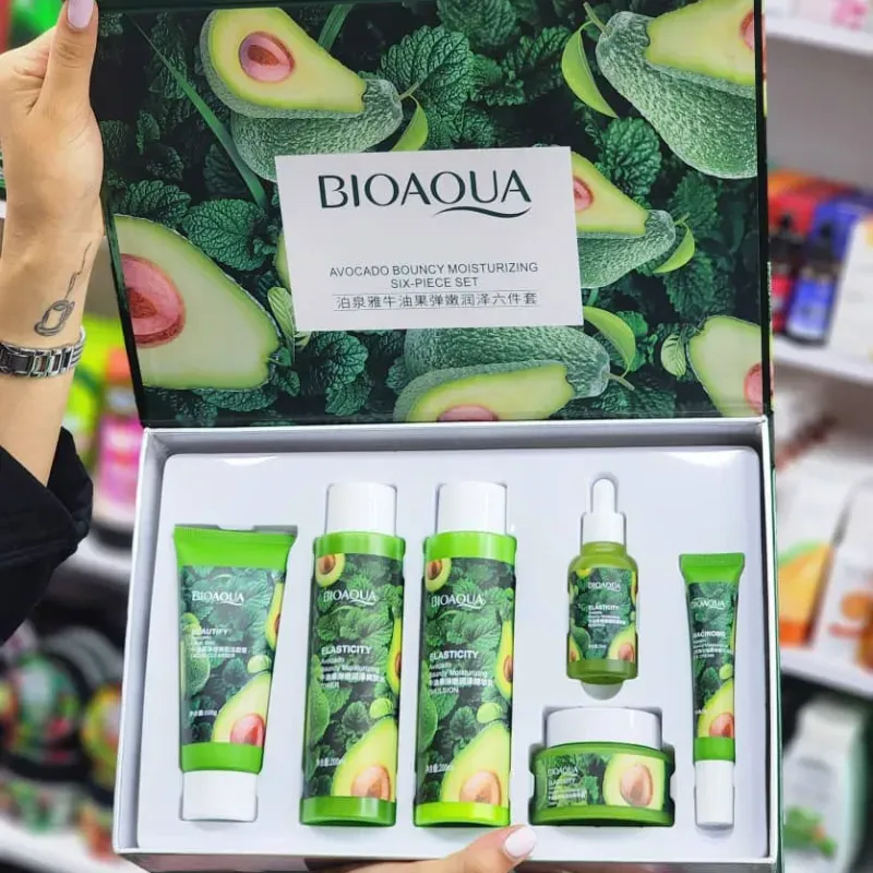 🌼set de seis piezas hidratante de aguacate | BIOAQUA
