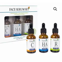 Set de serums de retinol, ácido hialurónico y vitamina C