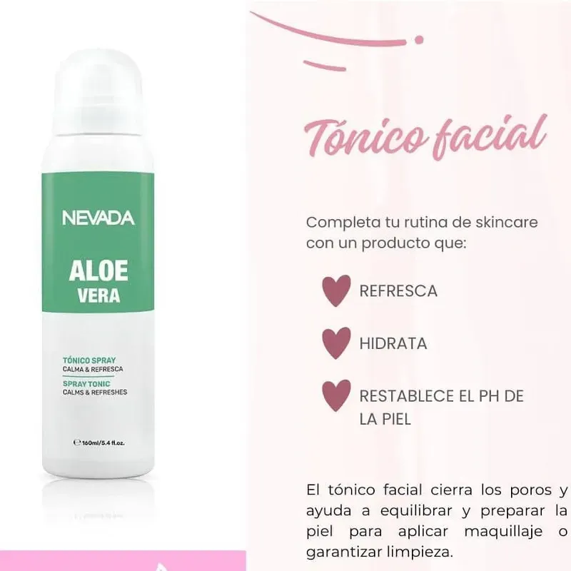 Tónico Facial de Aloe Vera en Spray 160ml | Nevada