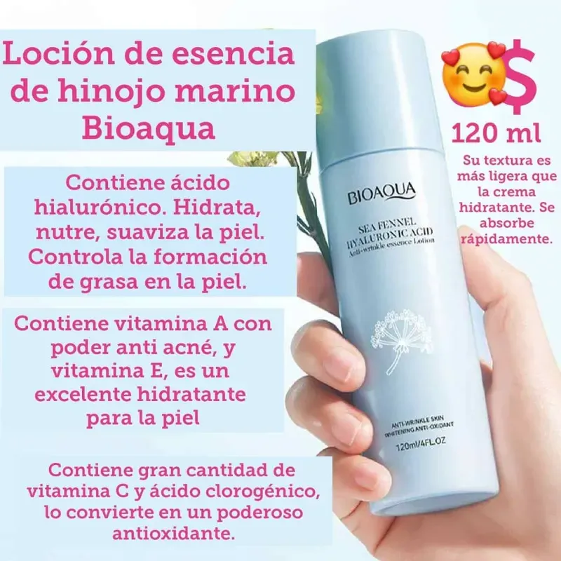 Tónico Facial de Hinojo Marino y Ácido hialurónico| BIOAQUA 