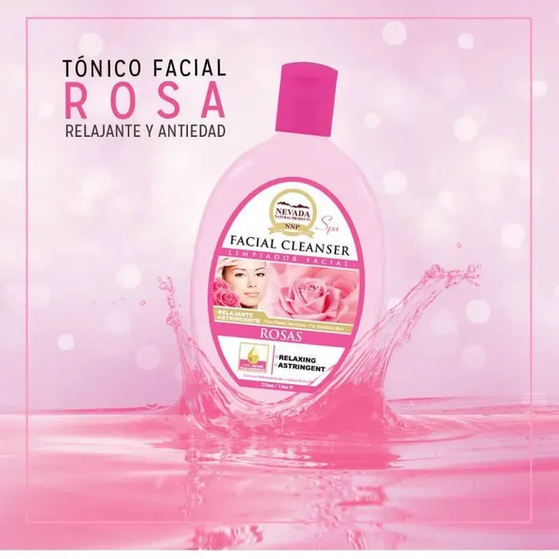 Tonico limpiador facial de rosas 225ml | Nevada