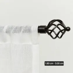 Cortineros metálicos expandibles hasta 2.13 metros (negro y plateado)