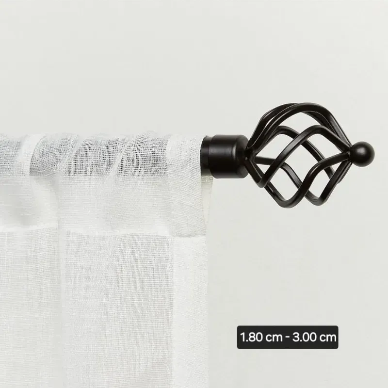 Cortineros metálicos expandibles hasta 2.13 metros (negro y plateado)