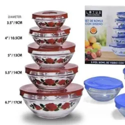 Set de 5 Pozuelos de cristal