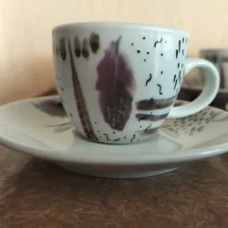 Set de 6 tasas de café con platillos