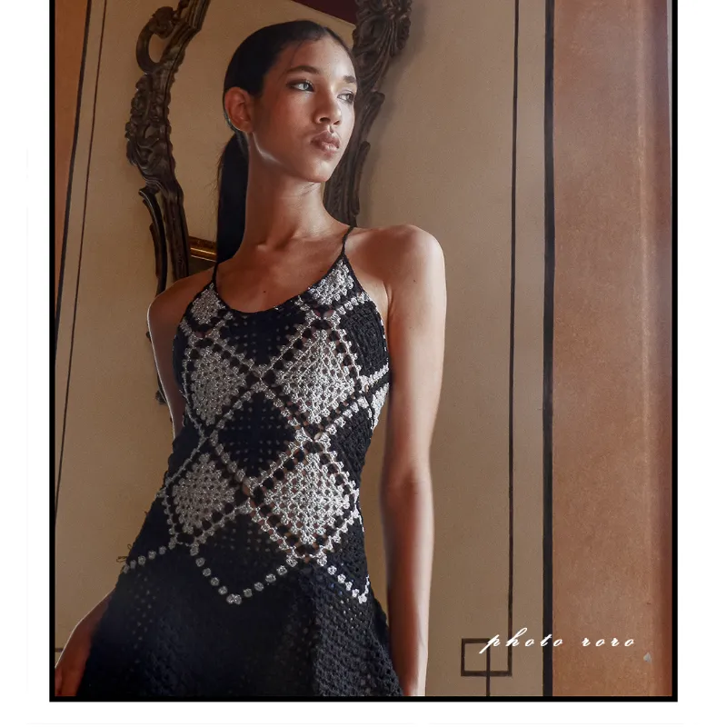 Vestido negro y plateado 