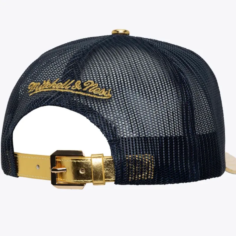 Navy 2000 NBA All-Star Game Gold Leather Trucker Strapback Hat