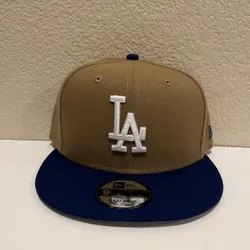 New Era Los Angeles Dodgers Khaki Blue 9FIFTY Snapback Hat MLB CAP OSFA