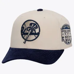 New York Yankees Cream Fall Corduroy Pro Crown Snapback Hat