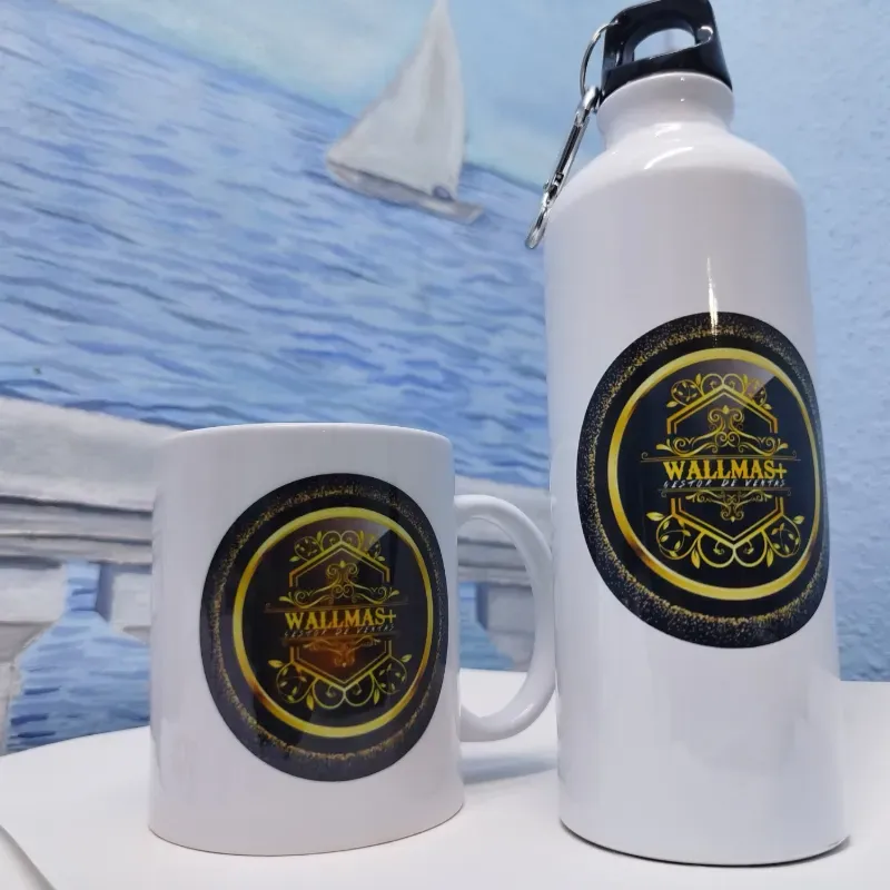 Combo de pomo deportivo y Tasa blanca 