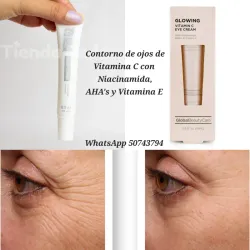 💛👁️Crema de Contorno de ojos de Vitamina C con Niacinamida, AHA y Vitamina E 👁️💛