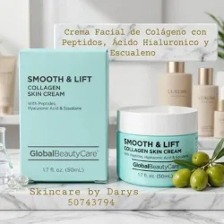 🩵 Crema Facial de Colágeno con Péptidos, Ácido Hialurónico y Escualano 🩵