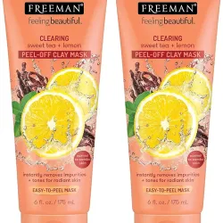 💫Freeman Clearing Peel Off Clay Mascarilla facial, mascarilla facial limpiadora y absorbente de aceite con té dulce y limón 🍋 