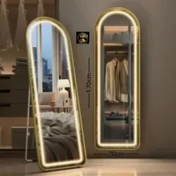 👑Espejo lujoso con borde dorado y luces led