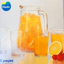 Jarra con 6 vasos de cristal