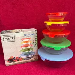 Juego de 5 pozuelos de cristal con tapa