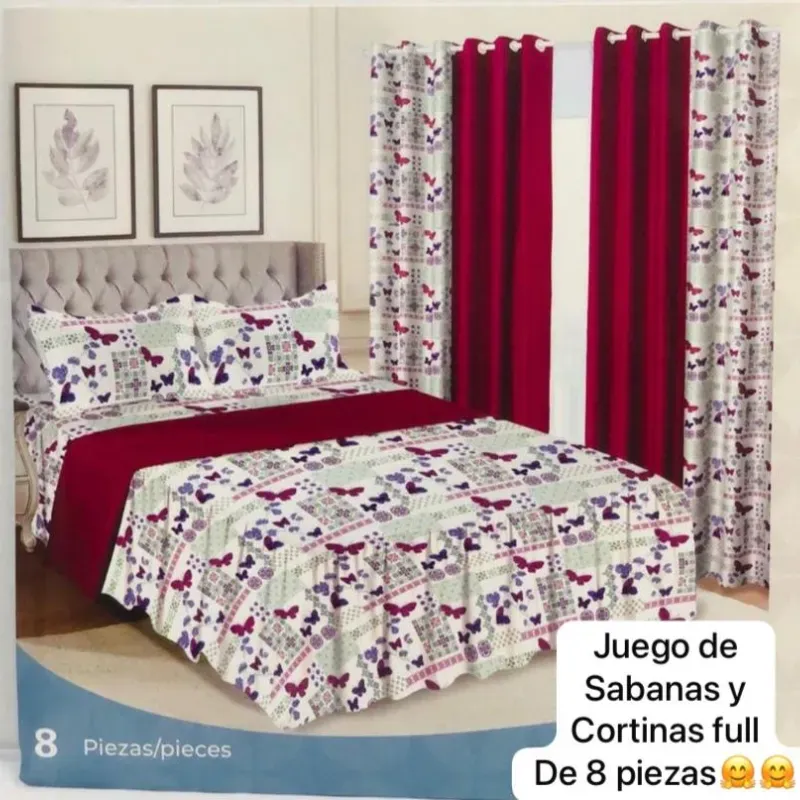 Juego de sábanas y cortinas