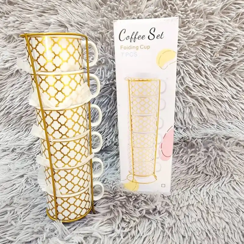 Juego de tazas con base