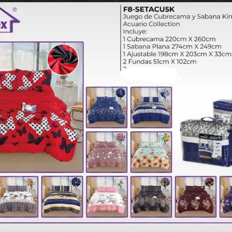 Juegos de edredones king de 5 piezas ( poliester) 