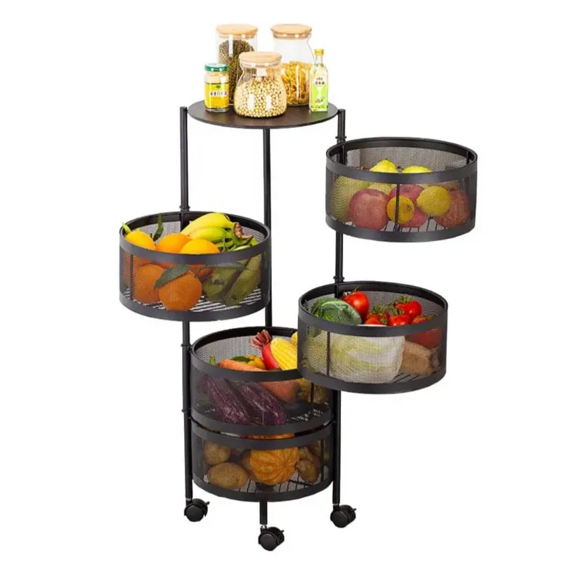 Organizadores negros de metal giratorios 