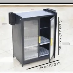 Plateros de 3  niveles con puerta para encima de las mesetas de metal