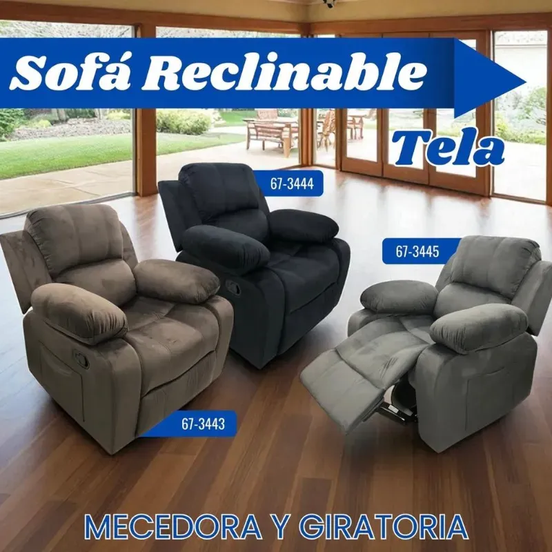 Reclinables mecedores y giratorios de tela