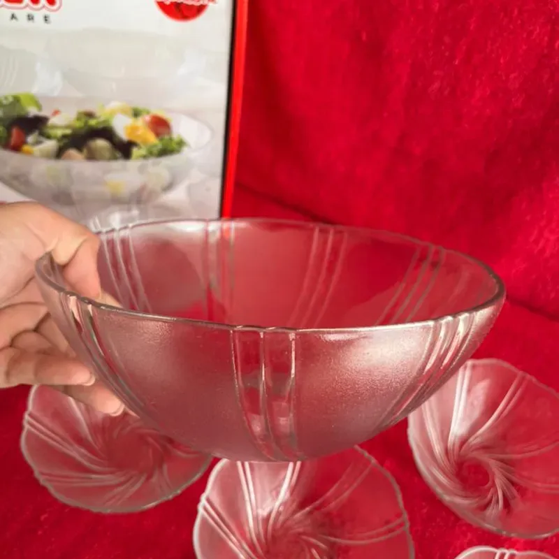 Set de fuente de cristal con sus dulceras   