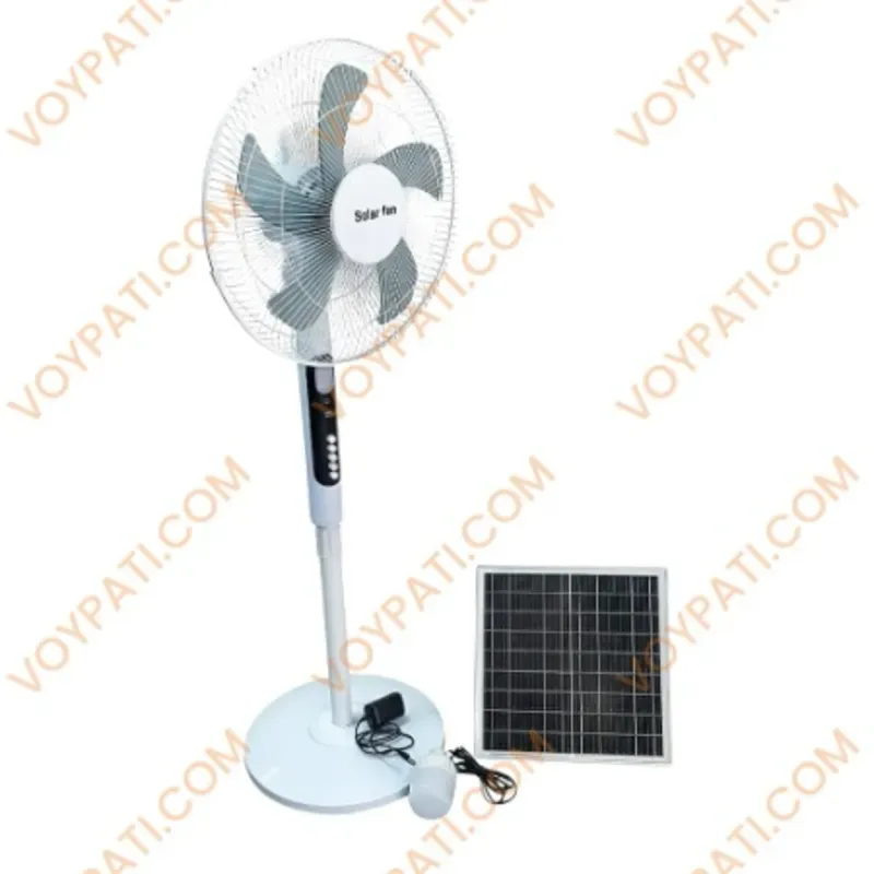 VENTILADOR PEDESTAL RECARGABLE CON PANEL SOLAR