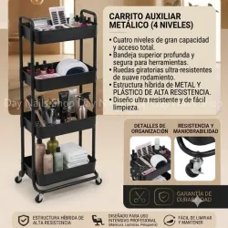 Carrito organizador 4 niveles (negro)