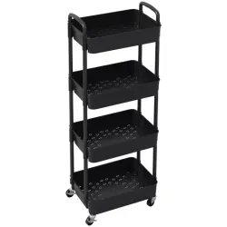 Carrito organizador 4 niveles (negro)