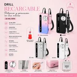 Drill recargable semi-profesional 35 mil rpm