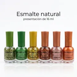 Esmalte natural 16 ml "verde y brillos"