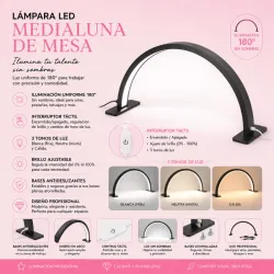 Lámpara medialuna de mesa