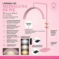 Lámpara medialuna pie rosa pequeña