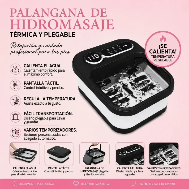 Palangana hidromasaje que calienta el agua