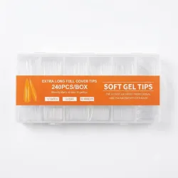 Tips de soft gel Stiletto extra largas 240 pz